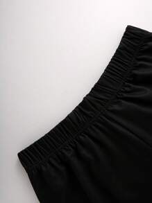 SHEIN 2pcs/Set Teen Boys Casual Short Sleeve T-Shirt And Shorts Set, Streetwear Punk Rock College Leisure Outfit For Party, Music Festival, Suitable For Spring & Summer. Skull English Print, Black - Red - View 6