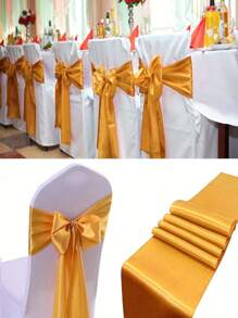 10pcs Satin Chair Sash Decoration Bowknot Ribbons , Chair Ribbon Ties Back Sash For Wedding ,Party,Events, Ceremony ,Graduation,Birthday,Reception Events Home Kitchen Decor,Wedding Decor(Multiple Colors Available)