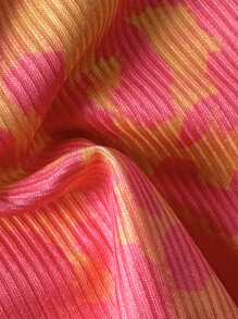 Swim Mod 2件套女士夏季随机印花系带扭花高腿性感细肩带比基尼套装 - 彩色 - 查看 5