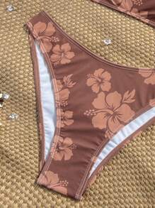 Swim Basics Bộ đồ bơi bikini họa tiết hoa gợi cảm cho nữ, họa tiết ngẫu nhiên - Nhiều màu - Xem 5