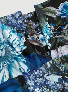 SHEIN MOD Vintage Palace Style Print Red Women Dress New Years Eve Outfit Sundress Long Dress - Blue - View 3