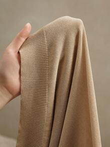 Anewsta Elegant Round Neck Embroidered Short Sleeve T-Shirt, Spring/Summer Knit Top, Valentine's Day, Summer Vacation, New Year's - Khaki - View 8