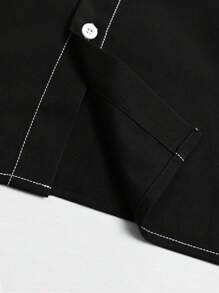 Manfinity Hypemode 男士夏季休闲撞色缝线衬衫男士口袋衬衫男士工作衬衫