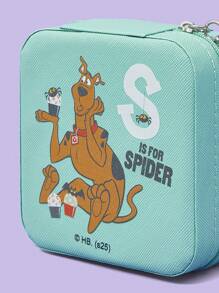 SCOOBY-DOO X SHEIN Organizador de joias com zíper para viagem com estampa de desenho animado e letras