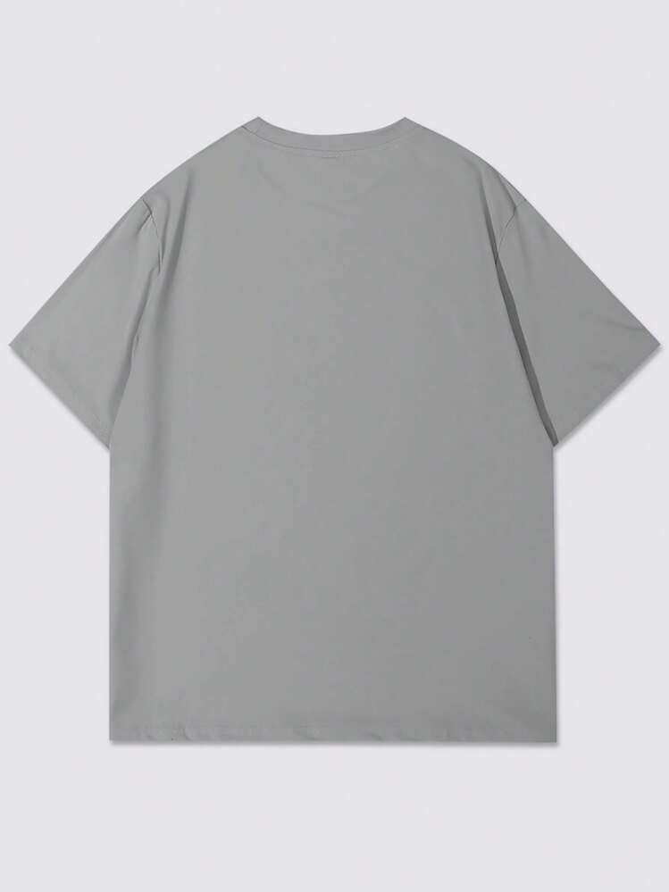 تي شيرت كاجوال صيفي للرجال بأكمام قصيرة ورسومات بس...