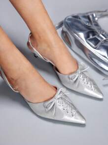 CUCCOO GRLICON Women's Y2K Punk Style High Heel Pumps, Suitable For Motorcycle, Cool Girl, Halloween, Christmas, Party Outfits - Silver - View 1
