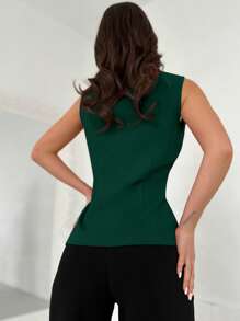 Firerie Women's Elegant Heart Metal Decor Lightweight Jacket, Spring/Summer New Arrival - Dark Green - View 2