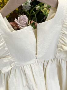 LMoss Kids Baby Girl Ditsy Floral Ruffled Collar Woven Dress - Green - View 5