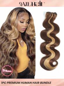 Density Pro Klavierfarbe P4/27 Body Wave Menschenhaar Bündel Highlight-bündel 1 Stück Doppelnähflechte-bündel Mit Braunen Und Honigblonden Farben Für Frauen