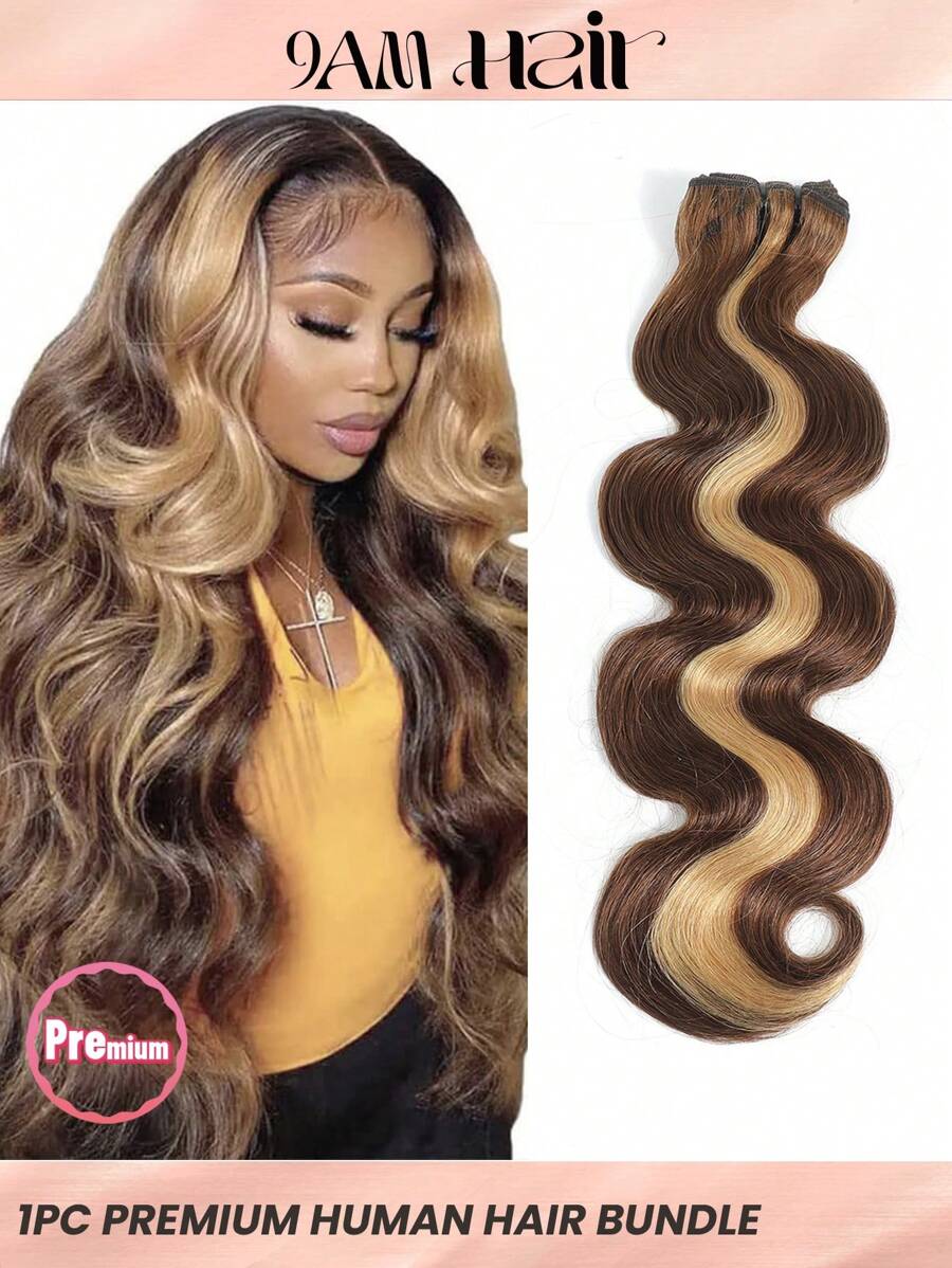 Density Pro Klavierfarbe P4/27 Body Wave Menschenhaar Bündel Highlight-bündel 1 Stück Doppelnähflechte-bündel Mit Braunen Und Honigblonden Farben Für Frauen