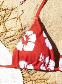 2pcs Fashionable Halter Beach Swimsuit Set For Spring Break - Multicolor - View 6