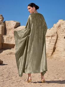 Al Najma 女士土耳其长袍和阿拉伯传统长裙，端庄 - 綠色 - 查看 2