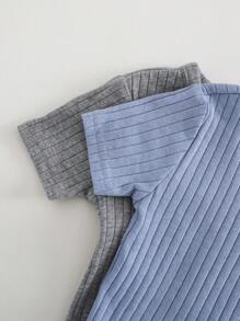 Cozy Pixies Bộ đồ ngủ 4 món vừa vặn cho bé trai: Áo thun cổ tròn mềm mại màu trơn tay ngắn, quần dài cạp chun - Nhiều màu - Xem 6