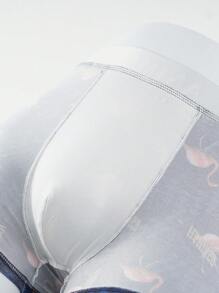 4 Pairs Men's Comfortable Breathable Letter Printed Boxer Briefs - Multicolor - View 4