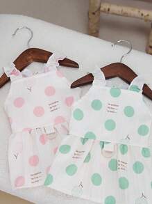 PETSIN Pink Light And Breathable Pet Dog Dress, With Cute English, Fruit, Polka Dot Patterns, Summer Fashion Suspender Skirt, Suitable For Spring And Summer, European And American Hot Selling - Pink - View 6