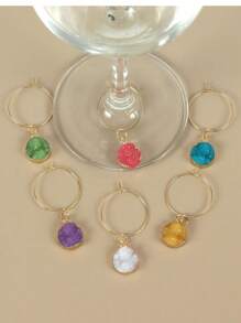 6 Stücke Weinglasmarker, Weinglas-Identifizierer, Trinkmarker für Weingläser für Weihnachten, Thanksgiving, Geburtstag, Weinparty, Weihnachtsgeschenke, Fröhliche Weihnachten