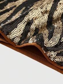 ROMWE Avant Women's Y2K Harajuku Zebra Print Mini Skirt - Brown - View 4