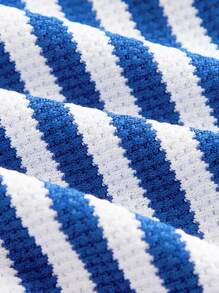 SHEIN Young Girl Striped Knit Pants, Summer, Casual Versatile Outgoing, Holiday - Multicolor - View 9