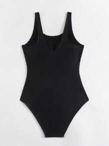 Swim SPRTY Women's Vacation Beach Colorblock Striped One-Piece Swimsuit For Summer - Purple - View 7