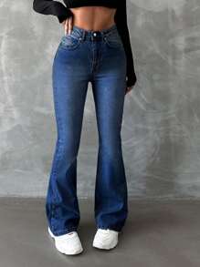 EURMUSE 98%Cotton Women's High Waist Flared Jeans