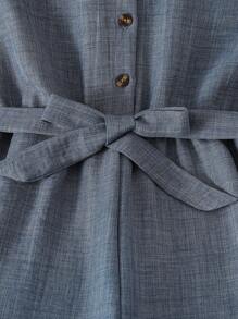 Sparklyn 女孩休闲度假春夏日常外出V领无袖系带阔腿纯色连体裤，假日，夏季，旅行