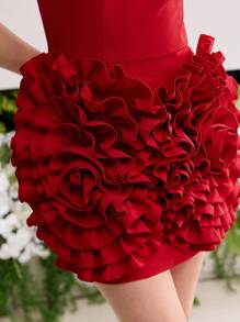 MOTF PREMIUM VÁY BODYCON ỐNG VÁ HOA - Đỏ - Xem 2