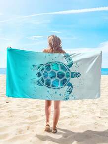 Toalla de playa de fibra ultrafina con estampado de tortuga, ideal para piscina, camping y viajes de verano, vacaciones, decoración del baño, artículos esenciales de playa
