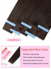 10PCS/Pack Cuticle Remy Seamless Injected Hand-Tied Pro Quality Virgin Human Hair Invisible Tape In Hair Extensions Human Hair Dark Brown Straight Tape Ins Tape In Hair Tape Ins Hair Extentions