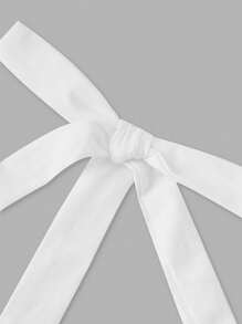 Tween Girl Elegant Solid Fitted Sweet Bow-Knot Tie Shoulder Side Ruched Cami Tank Top