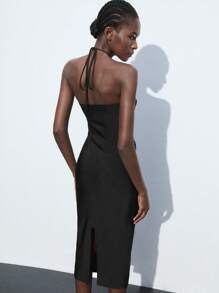 Maija Nouvelle robe d'été multifonctionnelle 2025 de style Top de gamme simple avec un design vintage à lacets style soutien-gorge en métal argenté perlé ajouré. Convient pour les sorties, les fêtes, les mariages, la remise des diplômes. Idéale pour les vacances à la plage ou en ville.