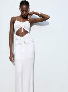 Maija فستان نسائي صيف 2025 متعدد الاستخدامات بتصميم عصري رفيع، بأربطة عقدة مفرغة تصلح للمناسبات الرومانسية والأعياد والأعراس، ومهرجانات الموسيقى، والأجازات بأسلوب حديث راقٍ وعصري مناسب للخريجين - أبيض - مشاهدة 5