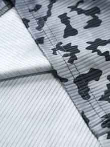 Manfinity LEGND Men's Slim Fit Leopard Print Crew Neck Sleeveless Top, Summer Music Festivals Muscle Shirts For Men - Multicolor - View 6