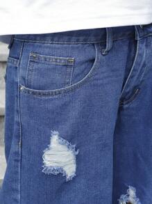 Manfinity EMRG Plus Size Men's Simple Casual Denim Shorts, Suitable For Summer Going Out Urban Hang Out Street Vacation