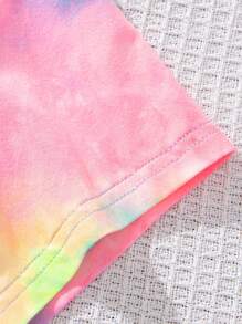 SHEIN Leap Crew Tween Girls' Casual Heart Pattern Short Sleeve Top And Shorts Set For Summer - Multicolor - View 6