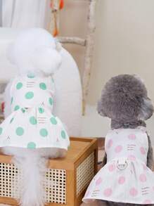 PETSIN Pink Light And Breathable Pet Dog Dress, With Cute English, Fruit, Polka Dot Patterns, Summer Fashion Suspender Skirt, Suitable For Spring And Summer, European And American Hot Selling - Pink - View 5