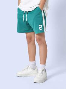 SUMWON Youth Athletic Baseball Style Raglan Set Jersey T-Shirt With Matching Shorts Summer Two-Piece Sport Training Uniform Team Set Breathable Casual Activewear