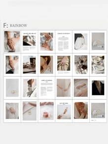 SHEIN 1 pieza Fondo fotográfico minimalista tipo revista inglesa, prop para fotografía, transmisión en vivo o exhibición de estilo callejero, mejor regalo de cumpleaños para decoración del hogar - Multicolor - Ver 13