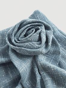 SHEIN MOD 女式 A 字型粗花呢裙，3D 花朵和荷叶边下摆，蓝色，女式下装，荷叶边裙，短裙，冬季裙，女式裙子，新年女装，女装，情人节女装裙子