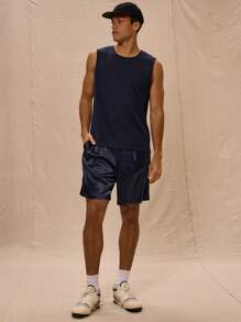 Musero Y2K风格罗纹修身背心，适合春夏复活节假期 - 藏蓝色 - 查看 5