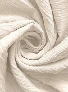 SHEIN Clasi Bộ 2 chiếc áo dài tay màu trơn cỡ lớn và quần dài, phong cách tối giản phù hợp cho mùa hè - Màu be - Xem 1