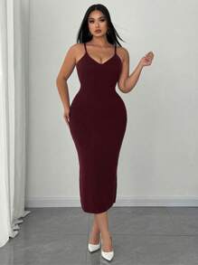 Celure Conjunto de 2 piezas de punto para mujer de talla grande - Vestido de suéter sin mangas de cuello en V + Jersey de cuello alto de manga corta abombada