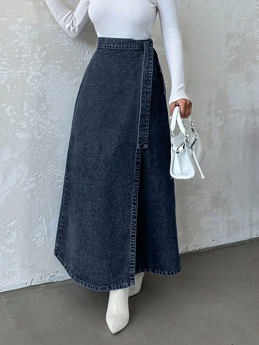 RueChic 女士系带牛仔裙，日常休闲装