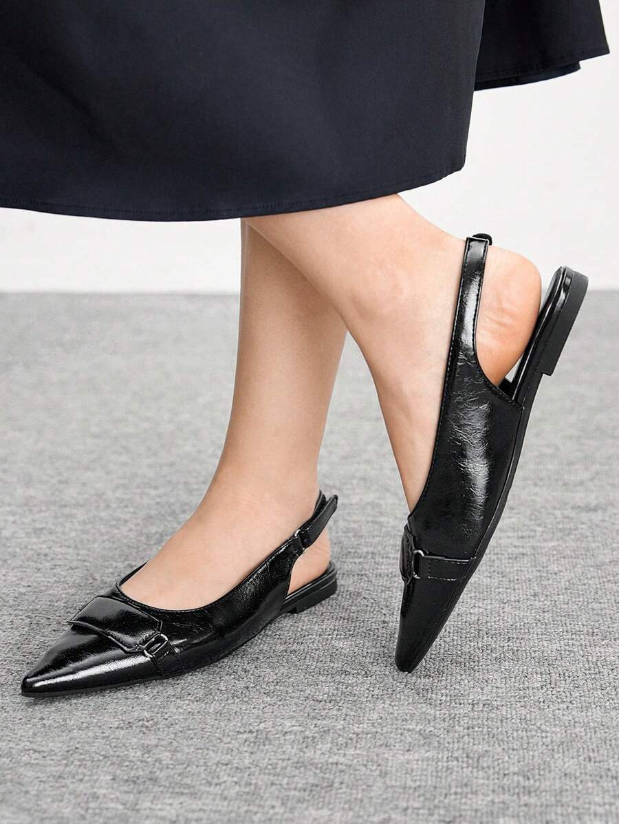 CUCCOO BIZCHIC Women's Fashion Flat Shoes, Minimalist Design Suitable For Summer - Black - View 1