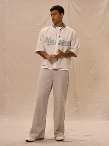 Musero Quần Jeans Denim Thợ Mộc Ống Thẳng Mùa Xuân Hè Phục Sinh - Xám - Xem 1