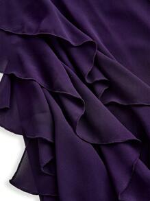 TSS Vestido maxi de gasa con tirantes de espagueti, volantes laterales y chal en color púrpura oscuro, vestido elegante para boda, cóctel o fiesta formal para mujer, vestido de verano bohemio para vacaciones
