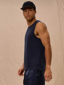 Musero Y2K风格罗纹修身背心，适合春夏复活节假期 - 藏蓝色 - 查看 2