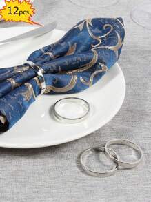 4-12 件现代简约锌合金圆形光环餐巾环，适用于生日、婚礼、感恩节、圣诞节、复活节、宴会、自助餐桌优雅装饰 - 彩色 - 查看 9