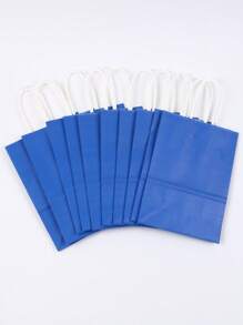 5pcs/10pcs 中号（16x22x8cm）可重复使用海军蓝牛皮纸袋、生日派对礼品袋、袋子、婚礼派对礼品袋、朋友礼品袋 - 藏蓝色 - 查看 7