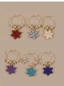 6 Stücke Weinglasmarker, Weinglas-Identifizierer, Trinkmarker für Weingläser für Weihnachten, Thanksgiving, Geburtstag, Weinparty, Weihnachtsgeschenke, Fröhliche Weihnachten