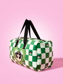 THE POWERPUFF GIRLS X SHEIN 可折叠格子毛茛图案大容量旅行袋 - 彩色 - 查看 1